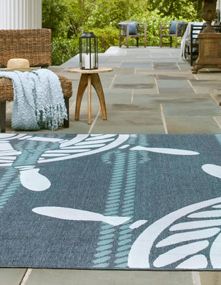 Unique Loom Outdoor Coastal OWE-CSTL1 Navy Blue Area Rug Square Lifestyle Image