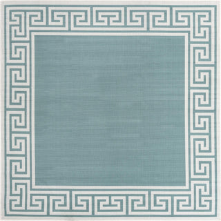 Unique Loom Outdoor Coastal OWE-CSTL10 Aqua Area Rug Square Top-down Image