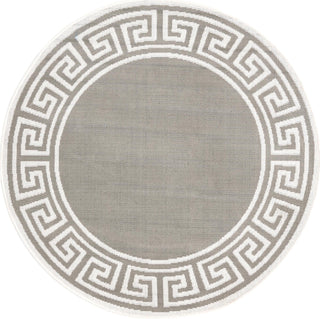 Unique Loom Outdoor Coastal OWE-CSTL10 Gray Area Rug Round Top-down Image