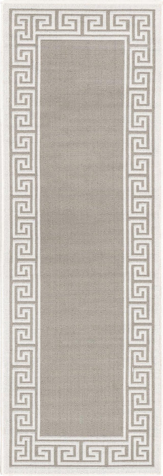 Unique Loom Outdoor Coastal OWE-CSTL10 Gray Area Rug Runner Top-down Image