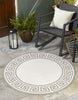 Unique Loom Outdoor Coastal OWE-CSTL10 Ivory Area Rug Round Lifestyle Image