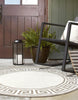 Unique Loom Outdoor Coastal OWE-CSTL10 Ivory Area Rug Round Lifestyle Image