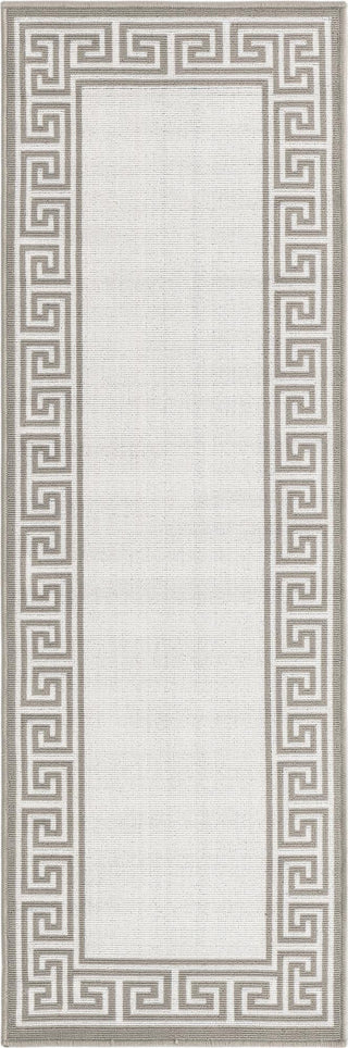 Unique Loom Outdoor Coastal OWE-CSTL10 Ivory Area Rug Runner Top-down Image