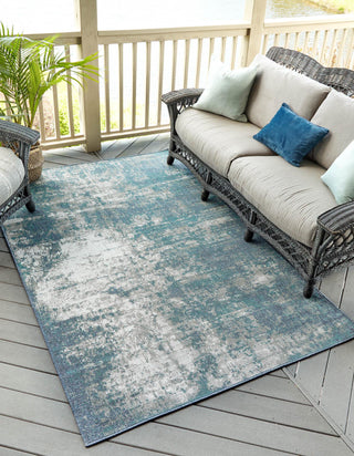 Unique Loom Outdoor Coastal OWE-CSTL2 Blue Area Rug Rectangle Lifestyle Image Feature