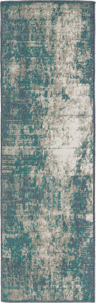 Unique Loom Outdoor Coastal OWE-CSTL2 Blue Area Rug Runner Top-down Image