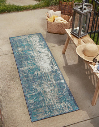 Unique Loom Outdoor Coastal OWE-CSTL2 Blue Area Rug Runner Lifestyle Image