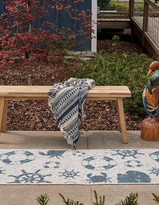 Unique Loom Outdoor Coastal OWE-CSTL4 Ivory Area Rug Runner Lifestyle Image