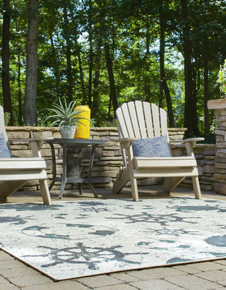 Unique Loom Outdoor Coastal OWE-CSTL4 Ivory Area Rug Square Lifestyle Image