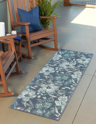 Unique Loom Outdoor Coastal OWE-CSTL6 Blue Area Rug Runner Lifestyle Image