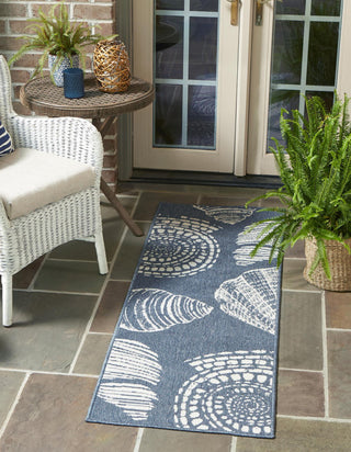 Unique Loom Outdoor Coastal OWE-CSTL8 Navy Blue Area Rug Runner Lifestyle Image