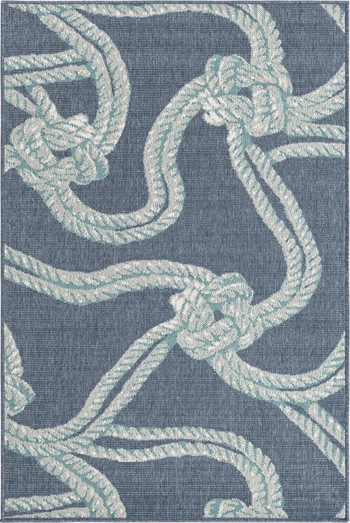 Unique Loom Outdoor Coastal OWE-CSTL9 Navy Blue Area Rug main image