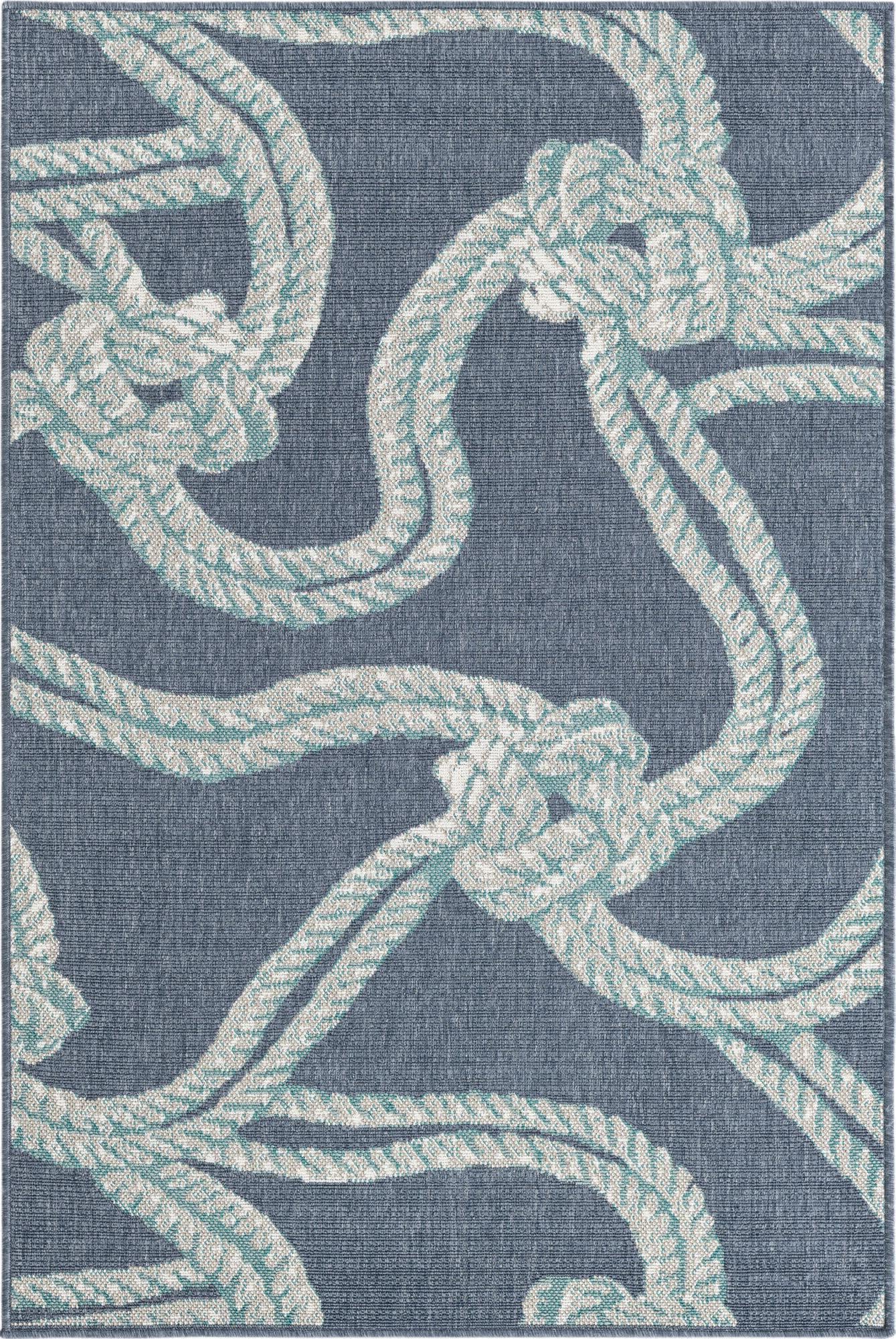 Unique Loom Outdoor Coastal OWE-CSTL3 Navy Blue Area Rug – Incredible ...
