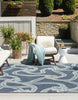 Unique Loom Outdoor Coastal OWE-CSTL9 Navy Blue Area Rug Square Lifestyle Image