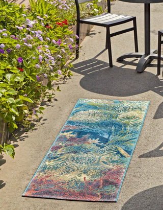 Unique Loom Outdoor Coastal OWE-EDEN-40 Multi Area Rug Runner Lifestyle Image