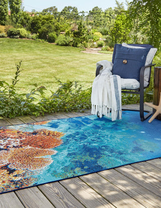 Unique Loom Outdoor Coastal OWE-EDEN-92 Multi Area Rug Rectangle Lifestyle Image Feature