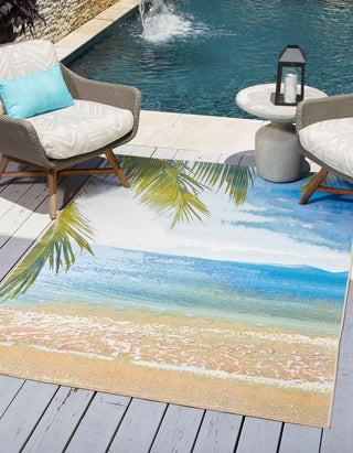 Unique Loom Outdoor Coastal OWE-EDEN-959 Multi Area Rug Rectangle Lifestyle Image Feature