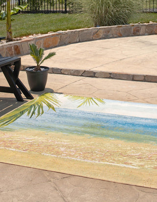 Unique Loom Outdoor Coastal OWE-EDEN-959 Multi Area Rug Square Lifestyle Image