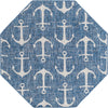 Unique Loom Outdoor Coastal T-KZOD20 Blue Area Rug Octagon Top-down Image