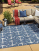 Unique Loom Outdoor Coastal T-KZOD20 Blue Area Rug Square Lifestyle Image