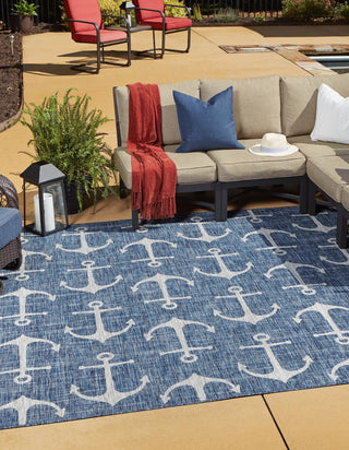 Unique Loom Outdoor Coastal T-KZOD20 Blue Area Rug Square Lifestyle Image