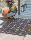 Unique Loom Outdoor Coastal T-KZOD20 Charcoal Area Rug Rectangle Lifestyle Image