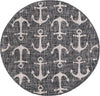 Unique Loom Outdoor Coastal T-KZOD20 Charcoal Area Rug Round Top-down Image
