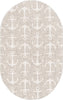 Unique Loom Outdoor Coastal T-KZOD20 Gray Area Rug Oval Top-down Image
