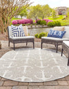 Unique Loom Outdoor Coastal T-KZOD20 Gray Area Rug Oval Lifestyle Image