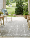 Unique Loom Outdoor Coastal T-KZOD20 Gray Area Rug Rectangle Lifestyle Image