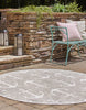 Unique Loom Outdoor Coastal T-KZOD20 Gray Area Rug Round Lifestyle Image