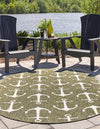 Unique Loom Outdoor Coastal T-KZOD20 Green Area Rug Oval Lifestyle Image