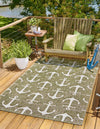 Unique Loom Outdoor Coastal T-KZOD20 Green Area Rug Rectangle Lifestyle Image