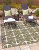 Unique Loom Outdoor Coastal T-KZOD20 Green Area Rug Square Lifestyle Image
