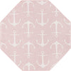 Unique Loom Outdoor Coastal T-KZOD20 Pink Area Rug Octagon Top-down Image