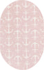 Unique Loom Outdoor Coastal T-KZOD20 Pink Area Rug Oval Top-down Image
