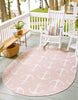 Unique Loom Outdoor Coastal T-KZOD20 Pink Area Rug Oval Lifestyle Image