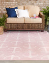Unique Loom Outdoor Coastal T-KZOD20 Pink Area Rug Rectangle Lifestyle Image