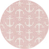 Unique Loom Outdoor Coastal T-KZOD20 Pink Area Rug Round Top-down Image