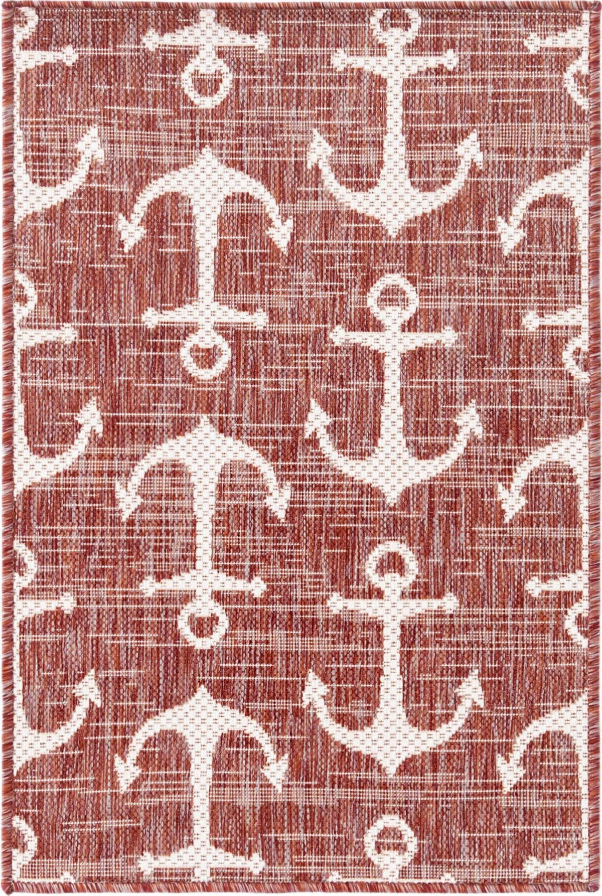 Unique Loom Outdoor Coastal T-KZOD20 Rust Red Area Rug main image