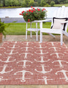 Unique Loom Outdoor Coastal T-KZOD20 Rust Red Area Rug Rectangle Lifestyle Image