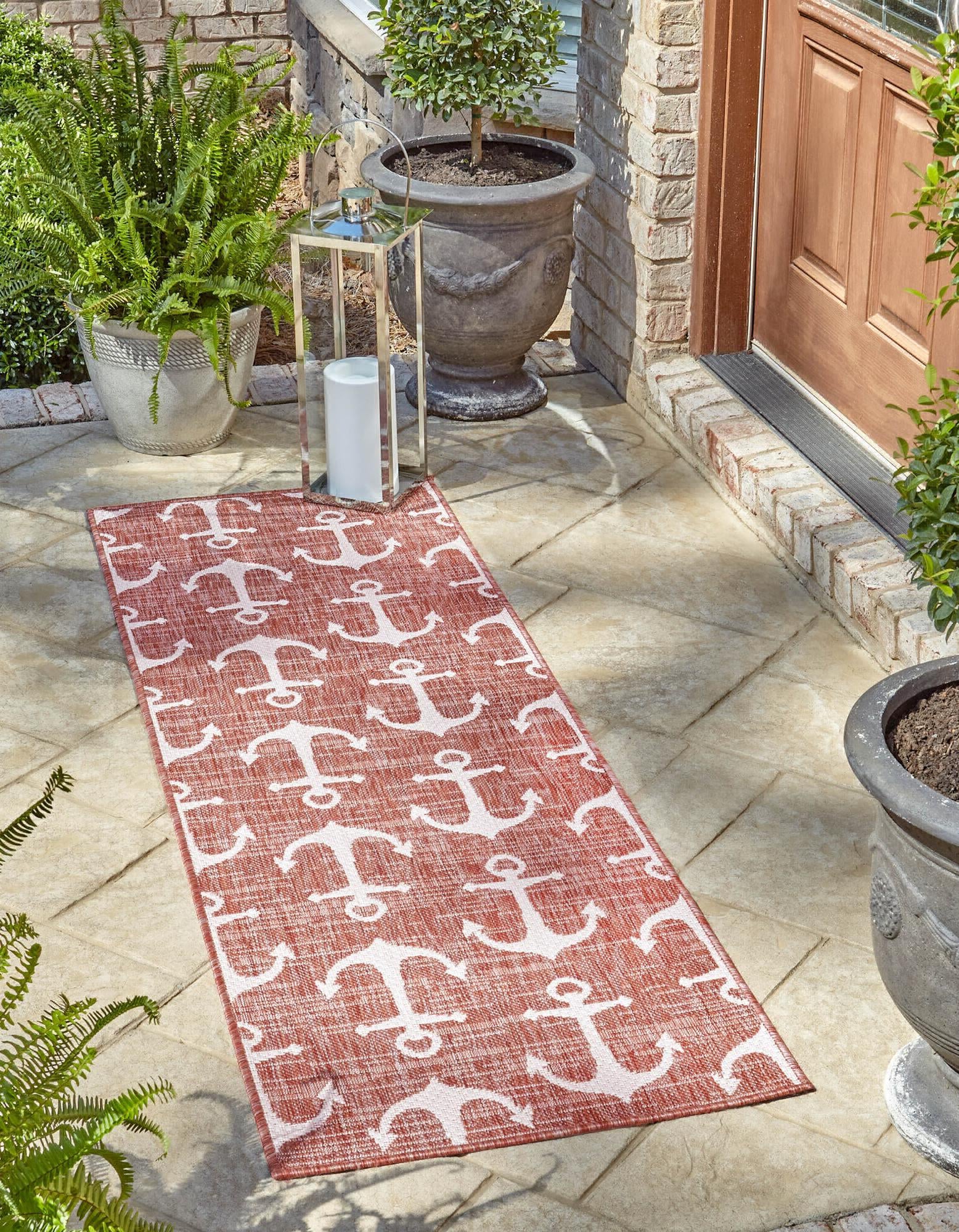 Unique Loom Outdoor Coastal T-KZOD20 Rust Red Area Rug – Incredible ...