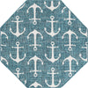 Unique Loom Outdoor Coastal T-KZOD20 Teal Area Rug Octagon Top-down Image