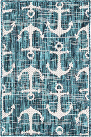 Unique Loom Outdoor Coastal T-KZOD20 Teal Area Rug main image