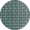 Unique Loom Outdoor Coastal T-KZOD20 Teal Area Rug Round Top-down Image