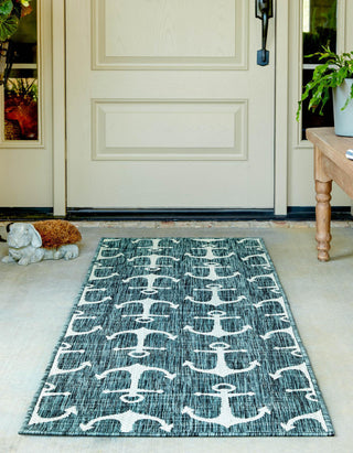 Unique Loom Outdoor Coastal T-KZOD20 Teal Area Rug Runner Lifestyle Image