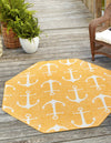 Unique Loom Outdoor Coastal T-KZOD20 Yellow Area Rug Octagon Lifestyle Image Feature