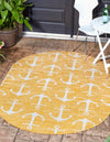 Unique Loom Outdoor Coastal T-KZOD20 Yellow Area Rug Oval Lifestyle Image