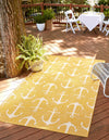 Unique Loom Outdoor Coastal T-KZOD20 Yellow Area Rug Rectangle Lifestyle Image