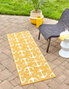 Unique Loom Outdoor Coastal T-KZOD20 Yellow Area Rug Runner Lifestyle Image