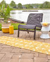 Unique Loom Outdoor Coastal T-KZOD20 Yellow Area Rug Runner Lifestyle Image